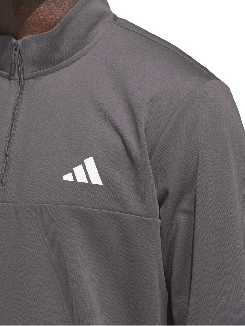 Adidas Men's Gray Quarter Zip Pullover Athletic Top Size XXL